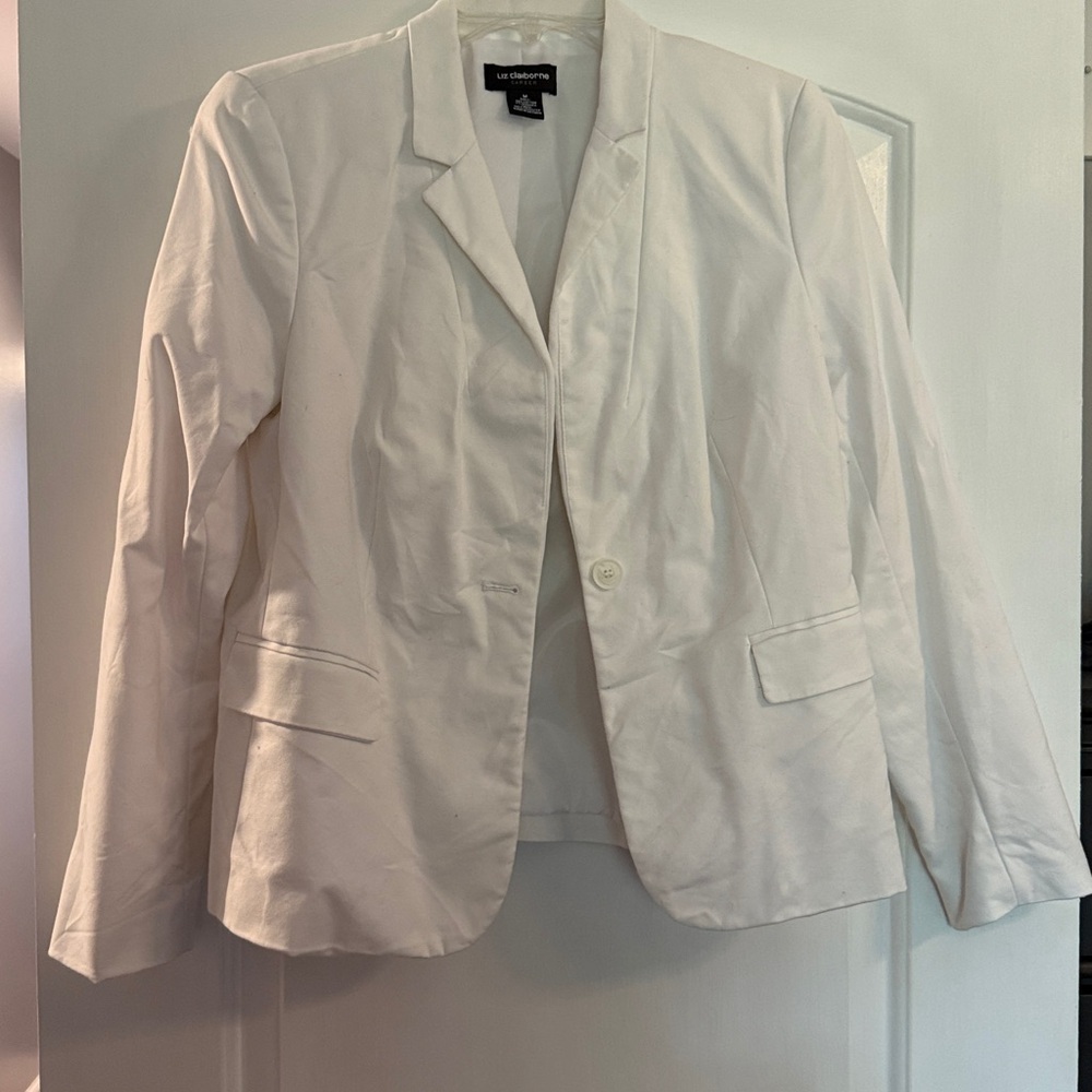Liz Claiborne Classic White Cotten Blazer